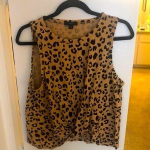 J.crew leopard tie front tank top size medium